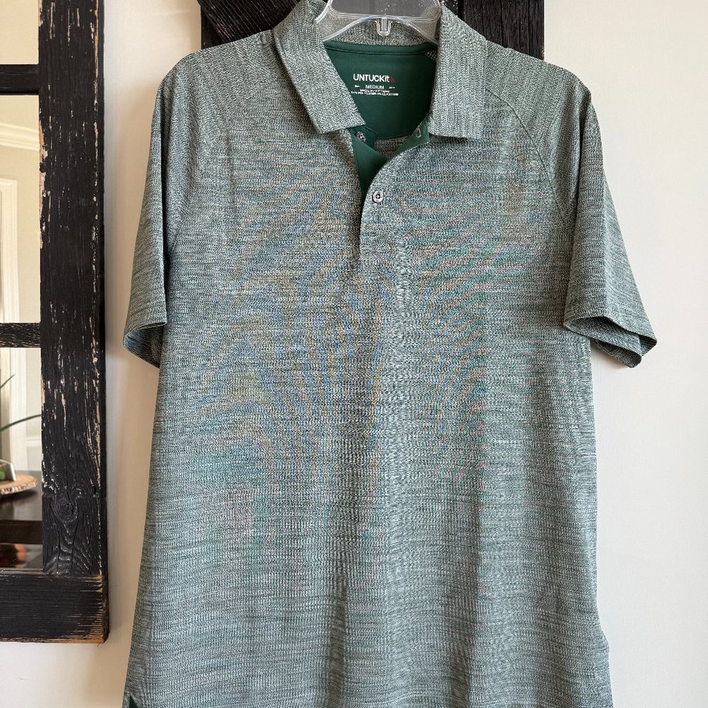 Men's UNTUCKit Short Sleeve Polo Shirt, Style: Hannifer, Size Medium, Green